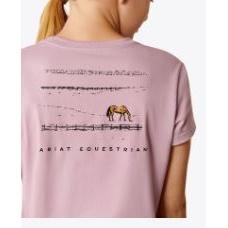 Ariat Girl's Short Sleeve Meadow Pony Tee Shirt- Lavender Mist