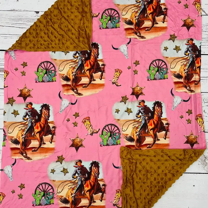 Baby Brown Minky Rodeo Blanket