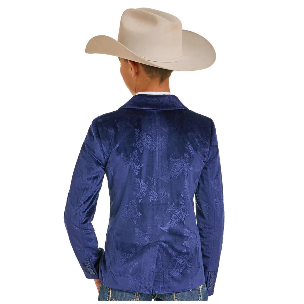 Panhandle Boy's Velvet Sports Coat - Navy