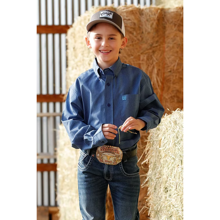 Cinch Boys Long Sleeve Shirt - Royal Blue