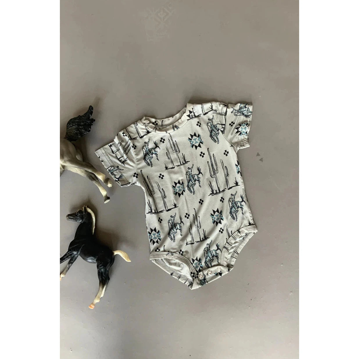 2 Fly Kid's Modern Marfa Onesie - White/Black