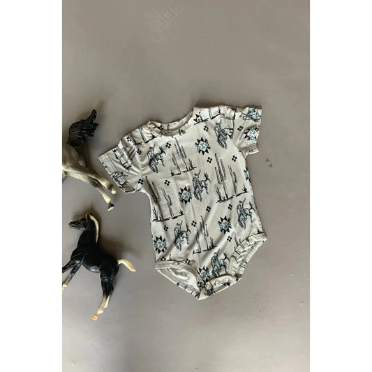 2 Fly Kid's Modern Marfa Onesie - White/Black