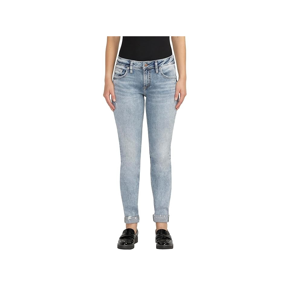 Silver Women's Boyfriend Mid Rise Slim Leg Jeans