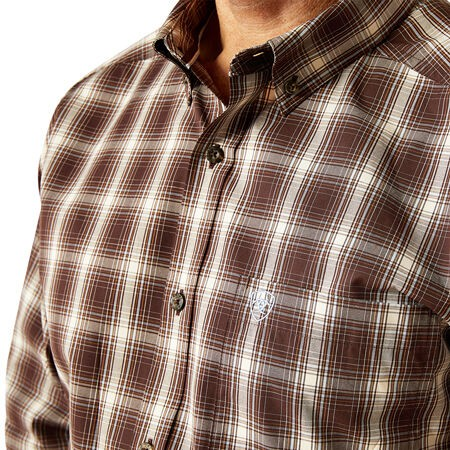 Ariat Men's Long Sleeve Pro Series Carson Fitted Shirt- Brown