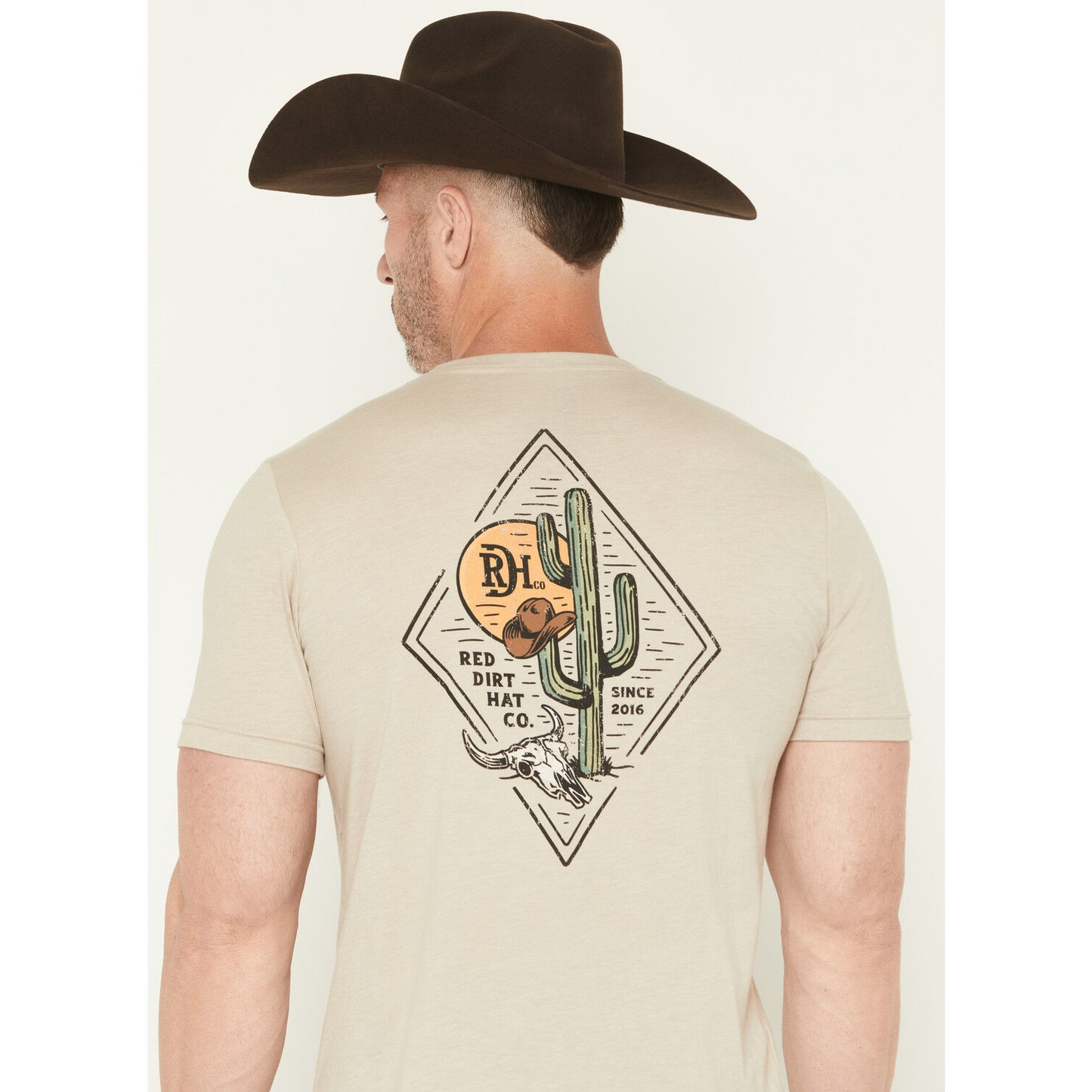 Red Dirt Hat Co. Unisex Diamond Cactus T-Shirt - Tan