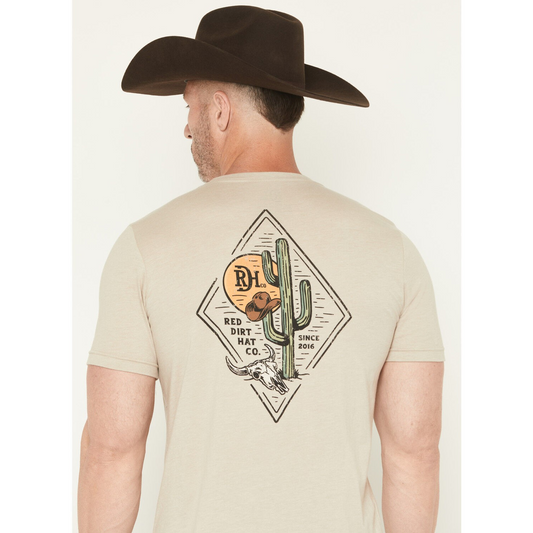 Red Dirt Hat Co. Unisex Diamond Cactus T-Shirt - Tan