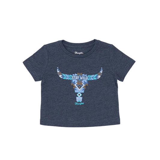 Wrangler Baby Boy Wrangler Graphic Short Sleeve Tee Shirt- Dark Sapphire Heather