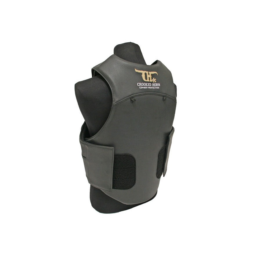 Crooked Horn Bull Rider Pleather Protective Vest - Black