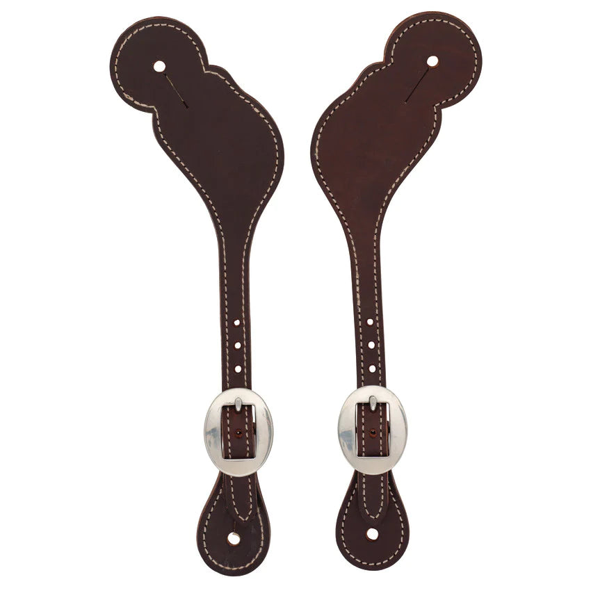 Weaver Burgundy Latigo Leather Spur Straps - Regular
