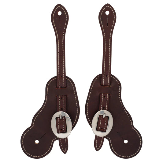 Weaver Burgundy Latigo Leather Spur Straps - Buckaroo