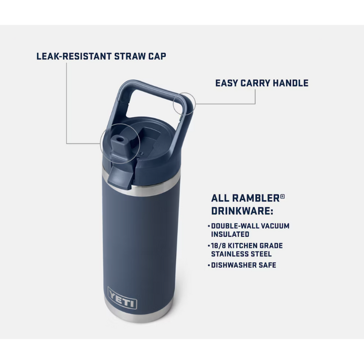 YETI Rambler 532 mL Water Bottle with Straw Cap