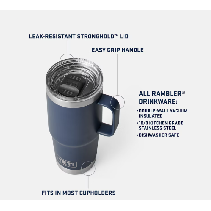 Yeti Rambler 591ml Travel Mug w/Stronghold Lid - Sandstone Pink