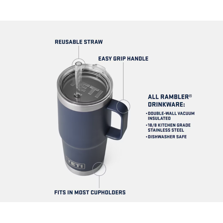Yeti Rambler 739ml Straw Mug w/Straw Lid - Key Lime