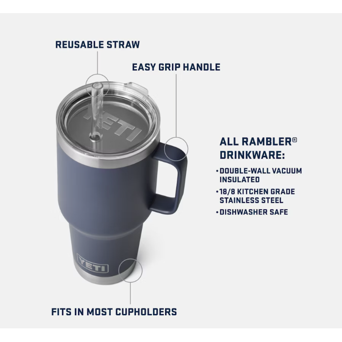 Yeti Rambler 1L Straw Mug - Key Lime