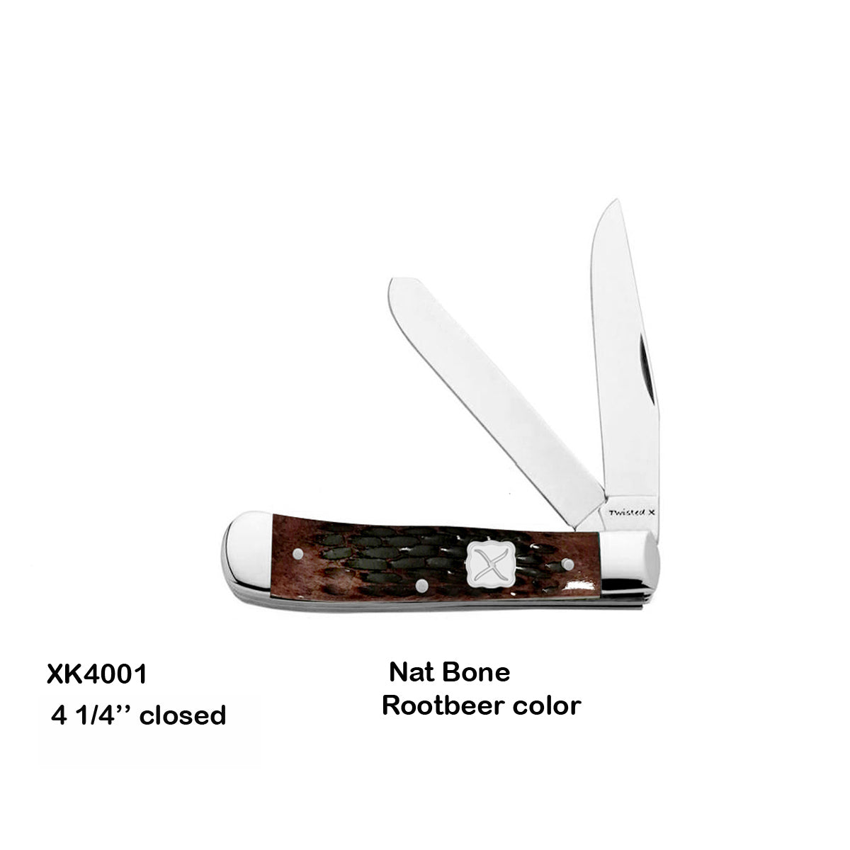 Twisted X Trapper Knife - Rootbeer Bone