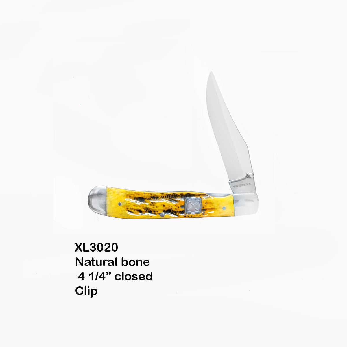 Twisted X Trapper Folding Knife - Yellow Bone
