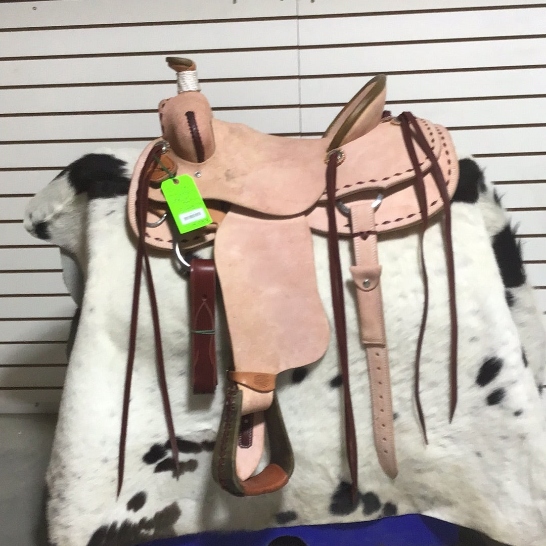 Irvine 17" Association Ranch Saddle - Rough Out w/Buckstitch