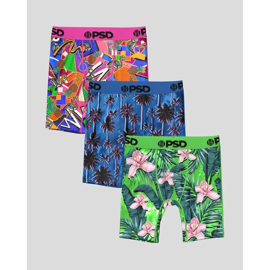 PSD Underwear Boy's Tropico 3 Pack Boxer Briefs - Multiple Colours