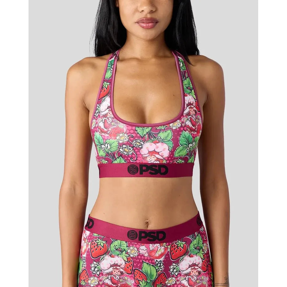 PSD Undergarments Women's Strawberry Shortcake Sports Bra - Dark Berry