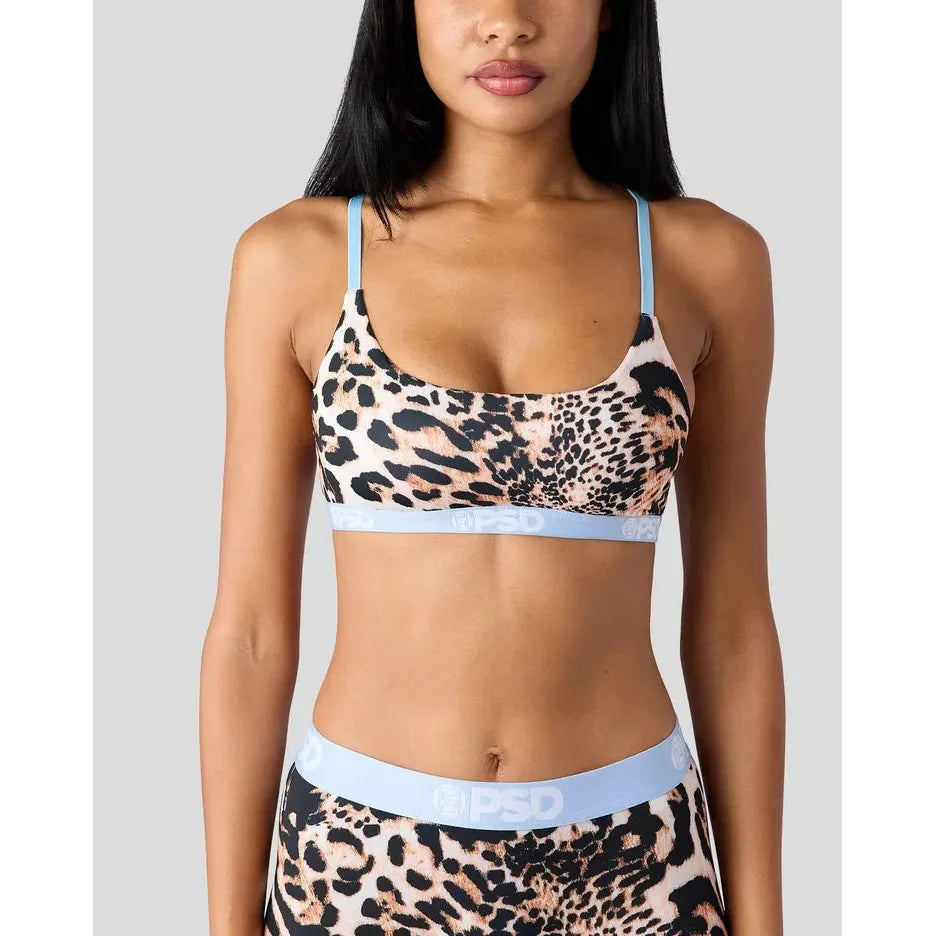 PSD Underwear Women's Leo Bliss Scoop Bralette - Leopard Print