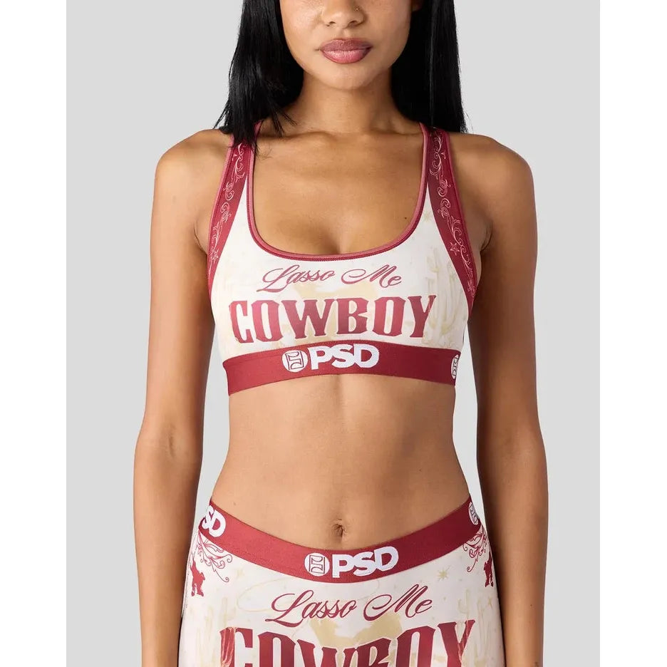 PSD Underwear Women's Lasso Me Sports Bra - Red/Cream