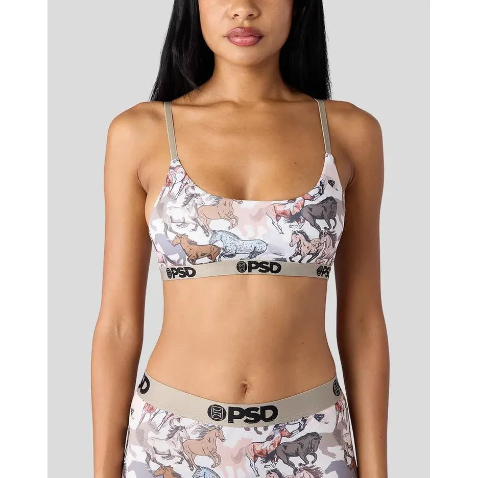 PSD Underwear Women's Hooey Wild Horses Scoop Bralette - Multicolour