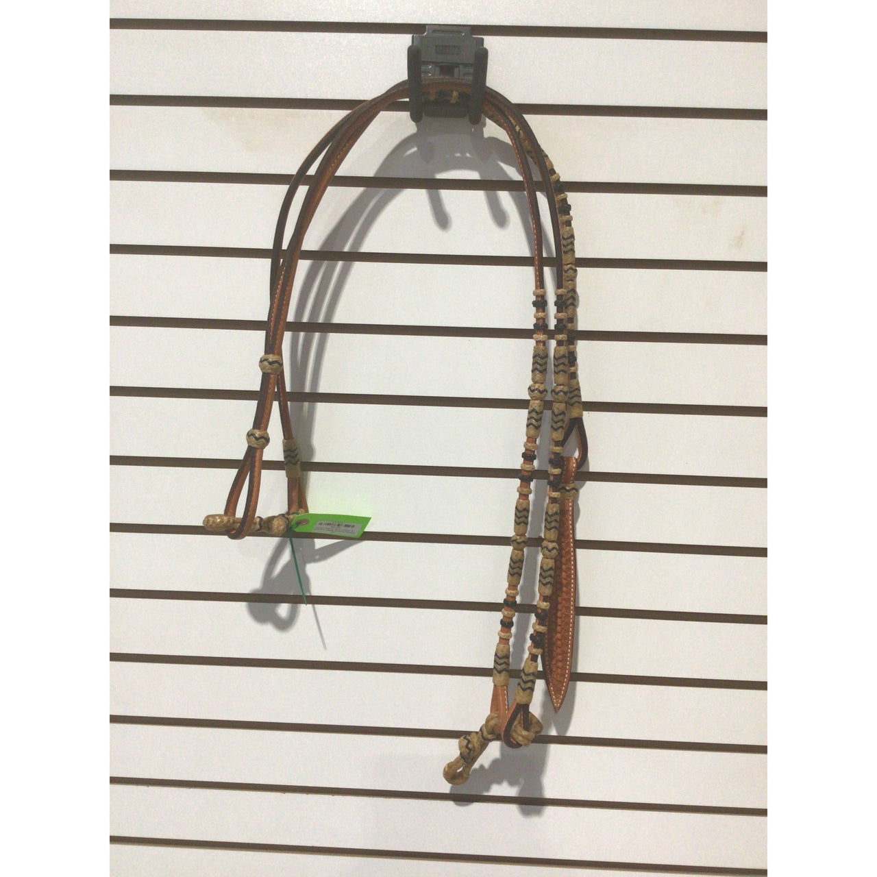 Irvine's Romal reins Leather & Rawhide w/ Black Accents-Medium Oil