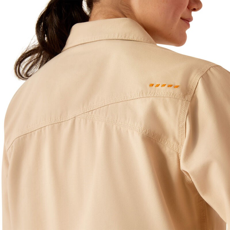 Ariat Women's Rebar Cropped Woven Shirt Jacket- Smoke Grey