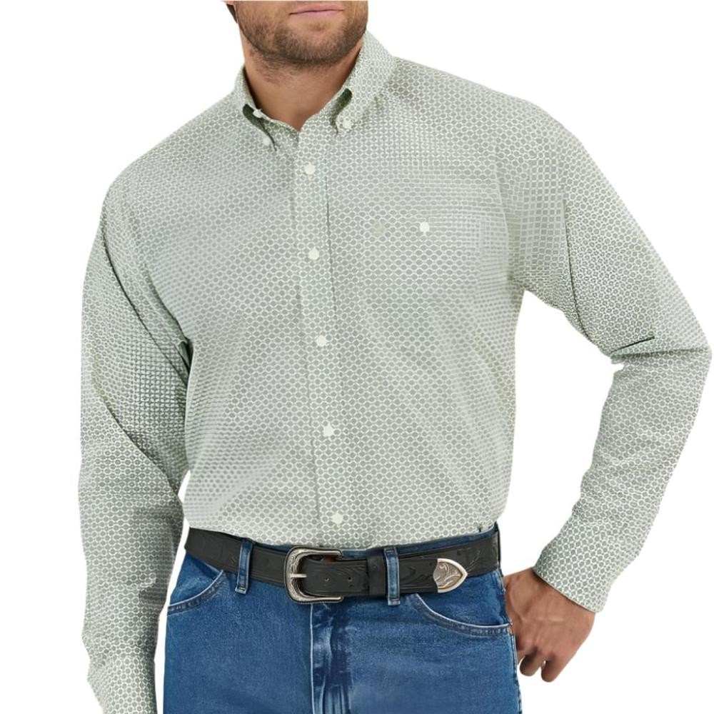 Wrangler Men's Long Sleeve Relaxed Fit Shirt - Geo Print