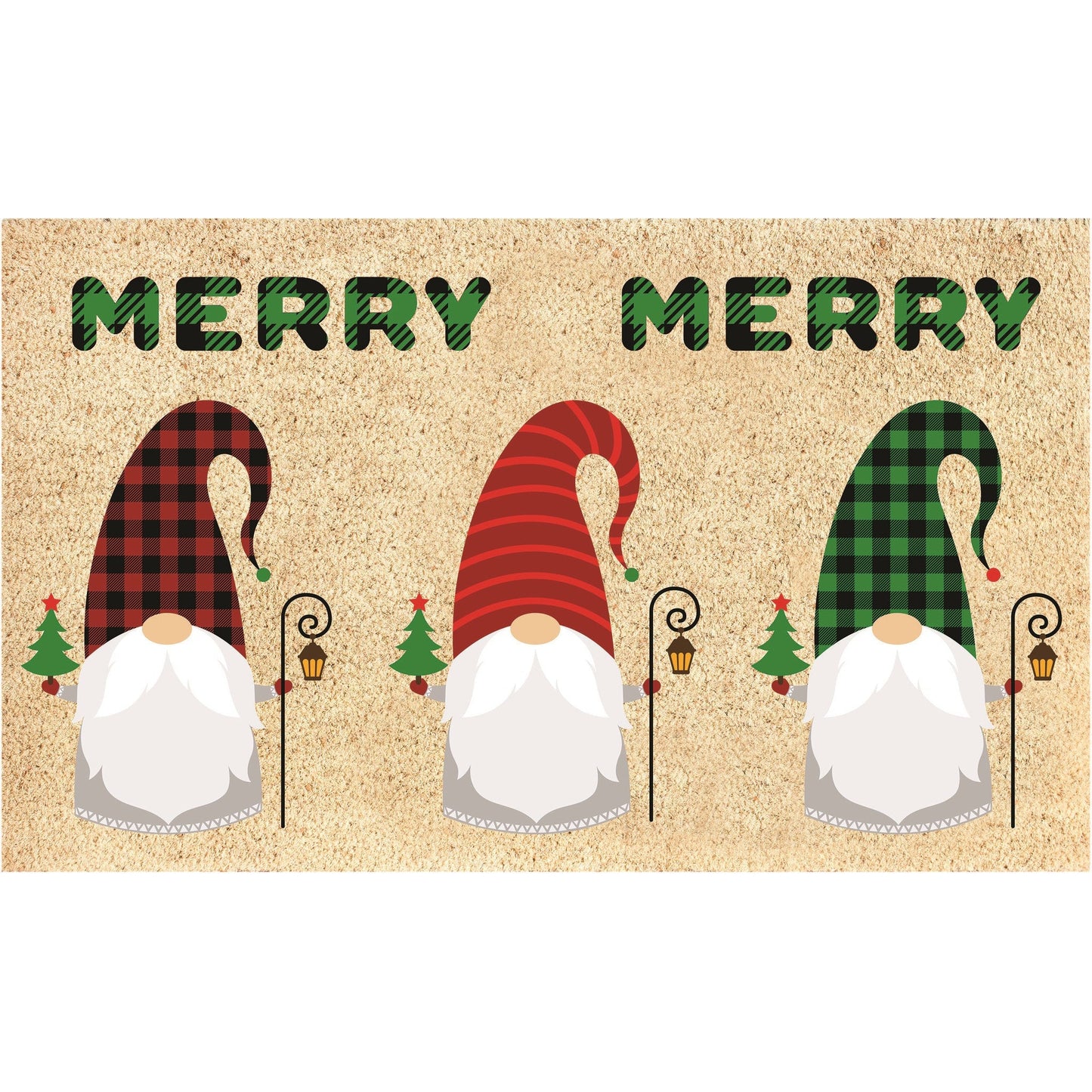 Coir Mat Merry Gnomes