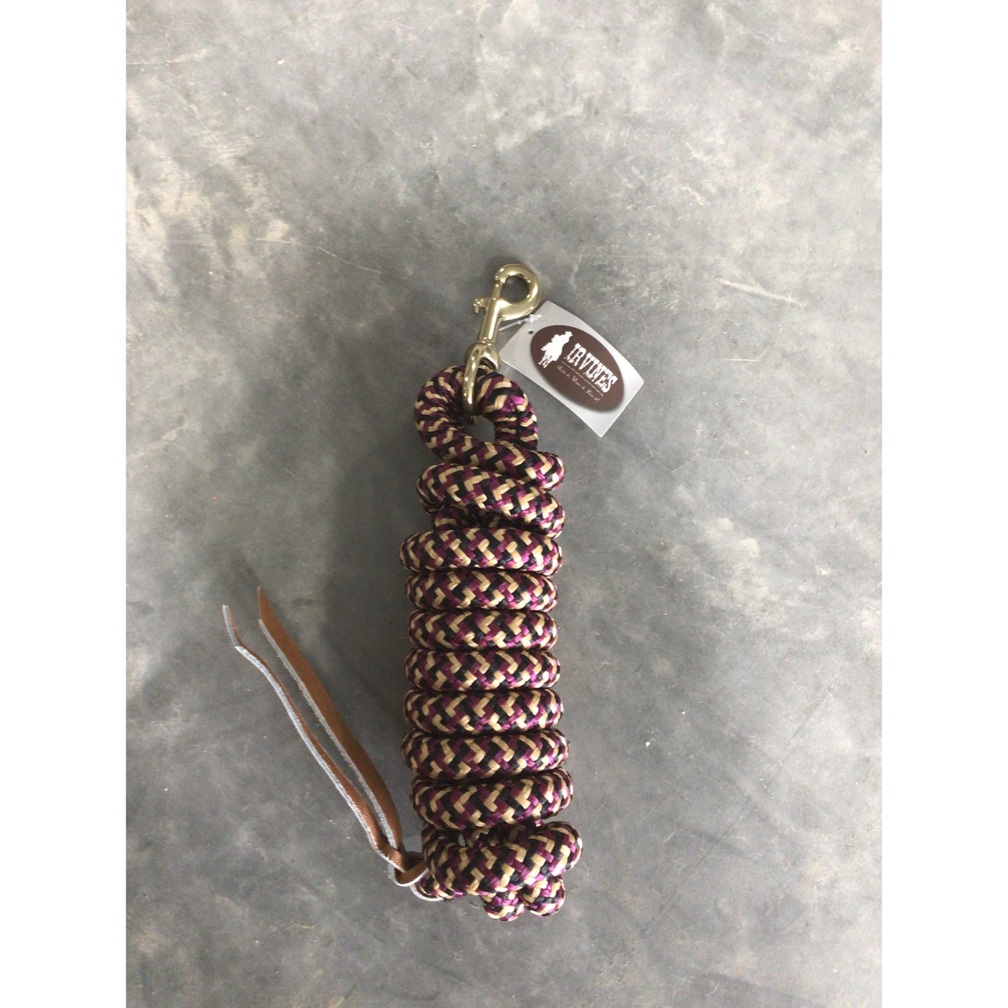 Irvine Cowboy Lead 9 ft 5/8" Lead w/Brass Plated Bolt Snap MIX COLOURS