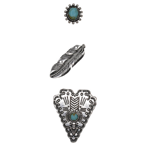 Justin Hat Pin 3 pack Feather