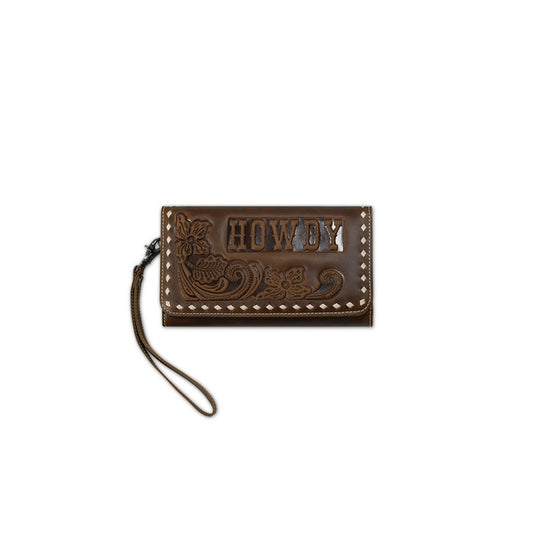 Ariat Women's Margo Leather Wallet- Medium Brown