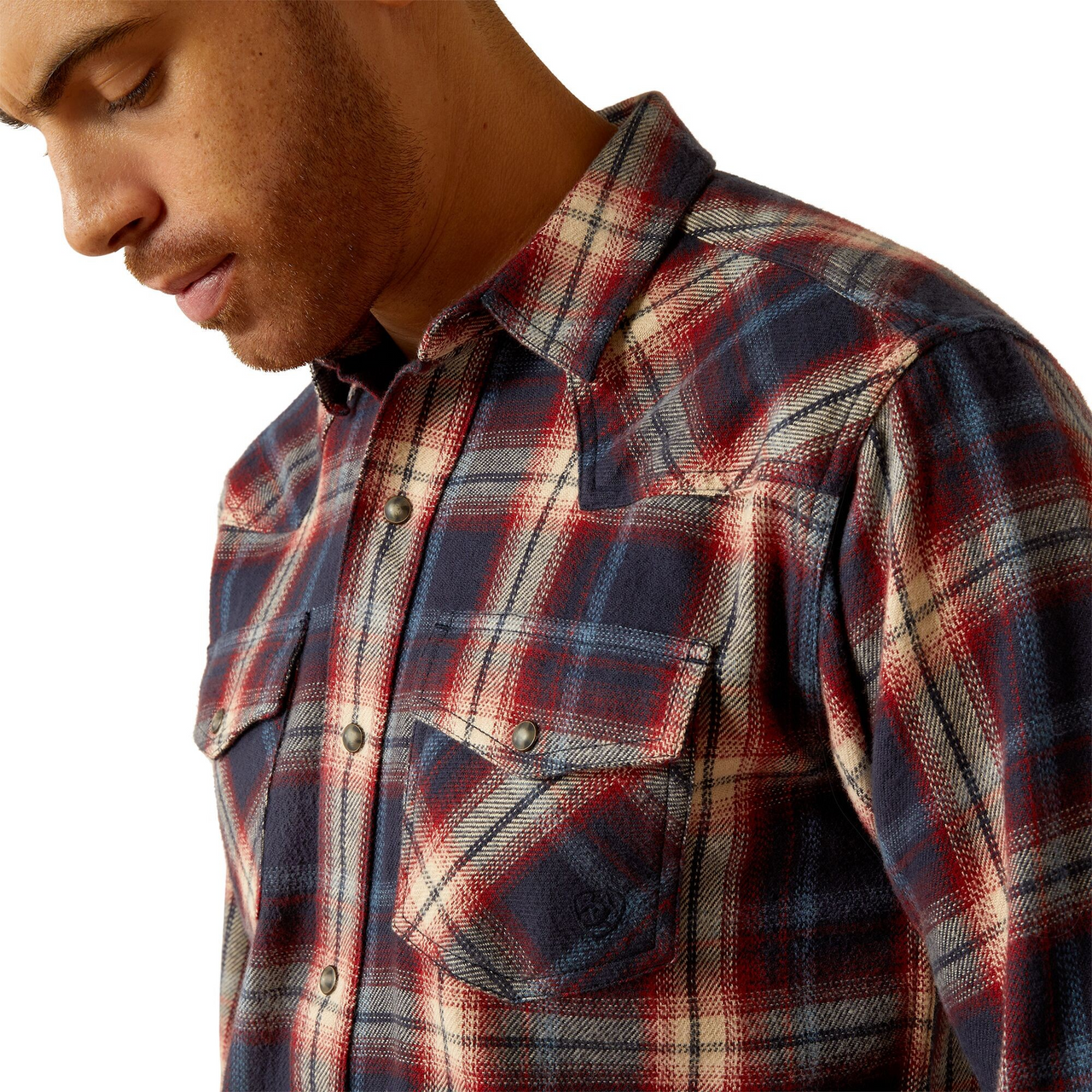 Ariat Men's Hardy Retro Snap Long Sleeve Shirt- Maritime Blue