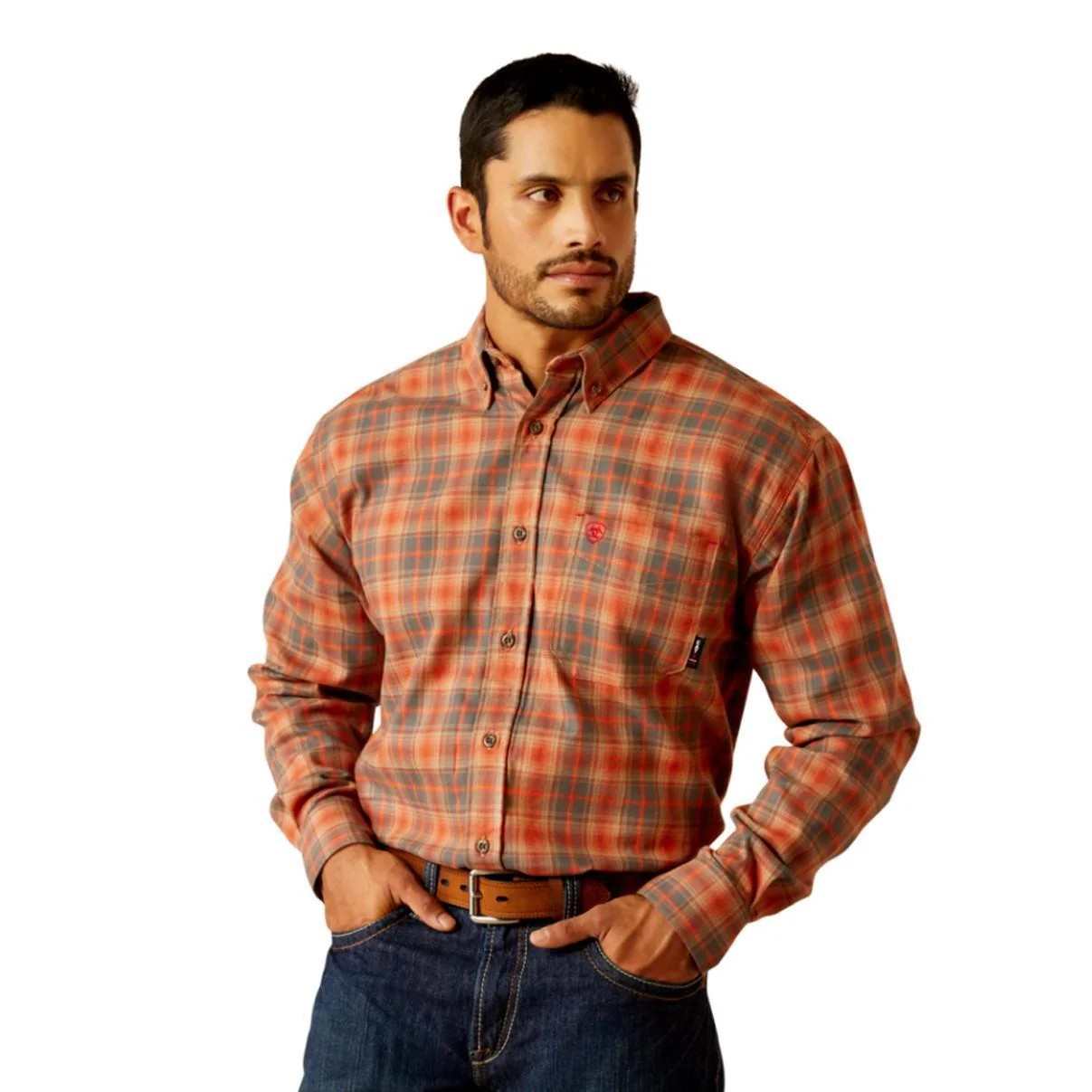 Ariat Men's FR Olympic Long Sleeve Work Shirt - Khaki