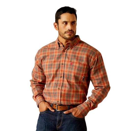 Ariat Men's FR Olympic Long Sleeve Work Shirt - Khaki