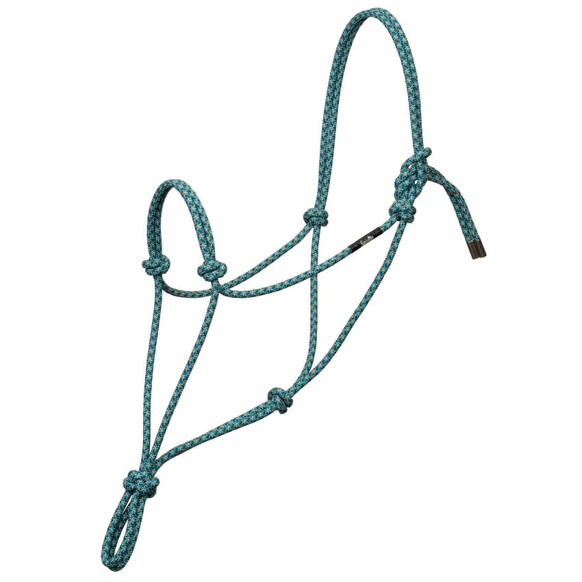 Weaver Silvertip No.95 Rope Halter - Medium/Average - Turquoise / Brown/ Tan