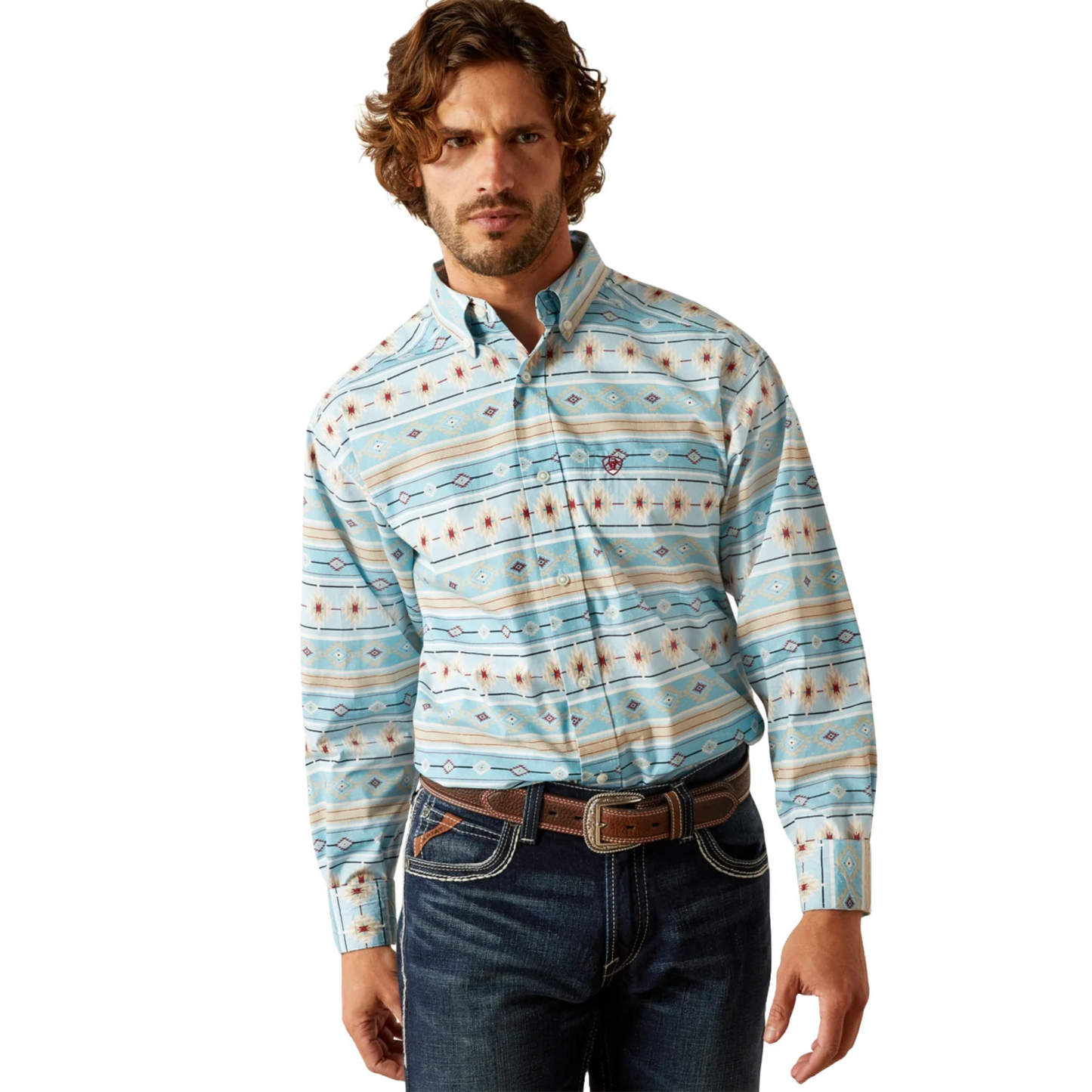 Ariat Men's Long Sleeve Gorman Classic Fit Shirt - Turquoise