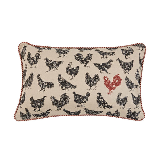Hen Pecked Print 12" x 20" Pillow Feather Down Insert