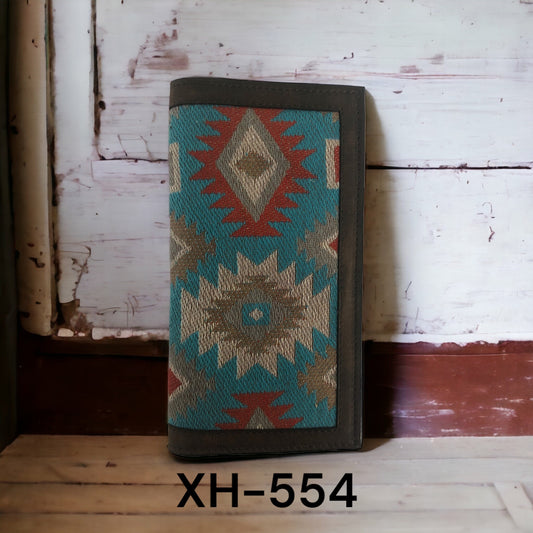 Twisted X Southwestern Pattern Rodeo Wallet - Red/Turquoise
