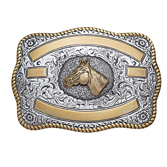 Crumrine Trophy Buckle - Antique Silver & Gold