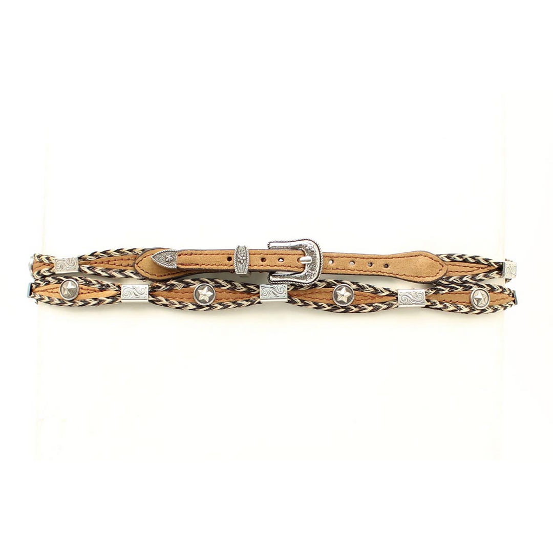 M&amp;F Scalloped Concho Hat Band - Brown - Irvine Tack &amp; Western Wear