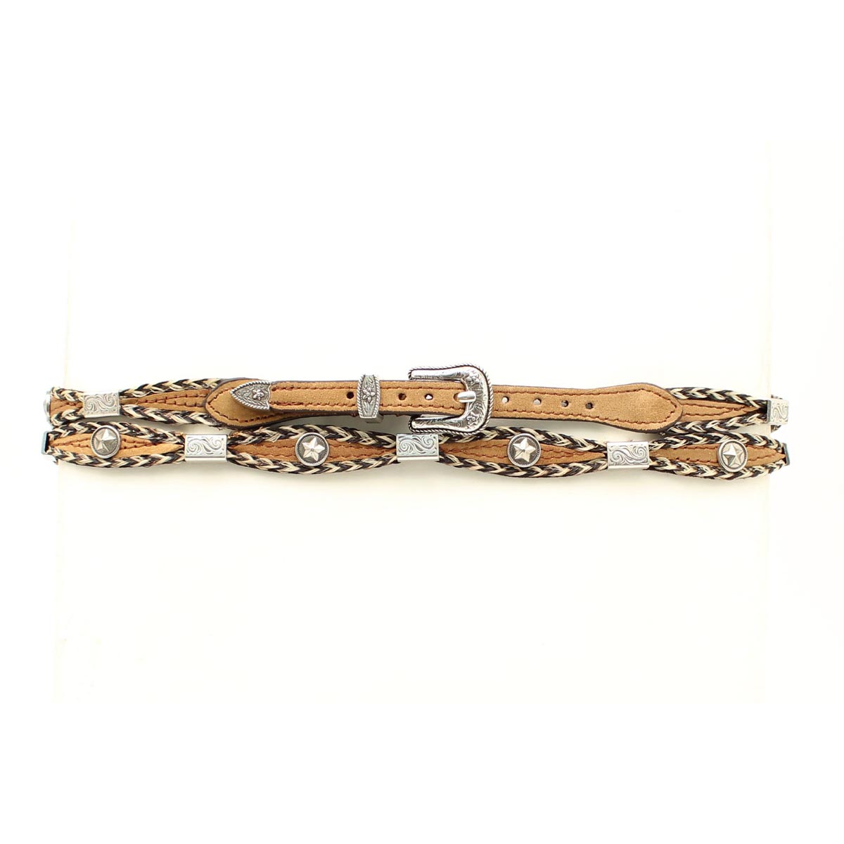M&F Scalloped Concho Hat Band - Brown - Irvine Tack & Western Wear