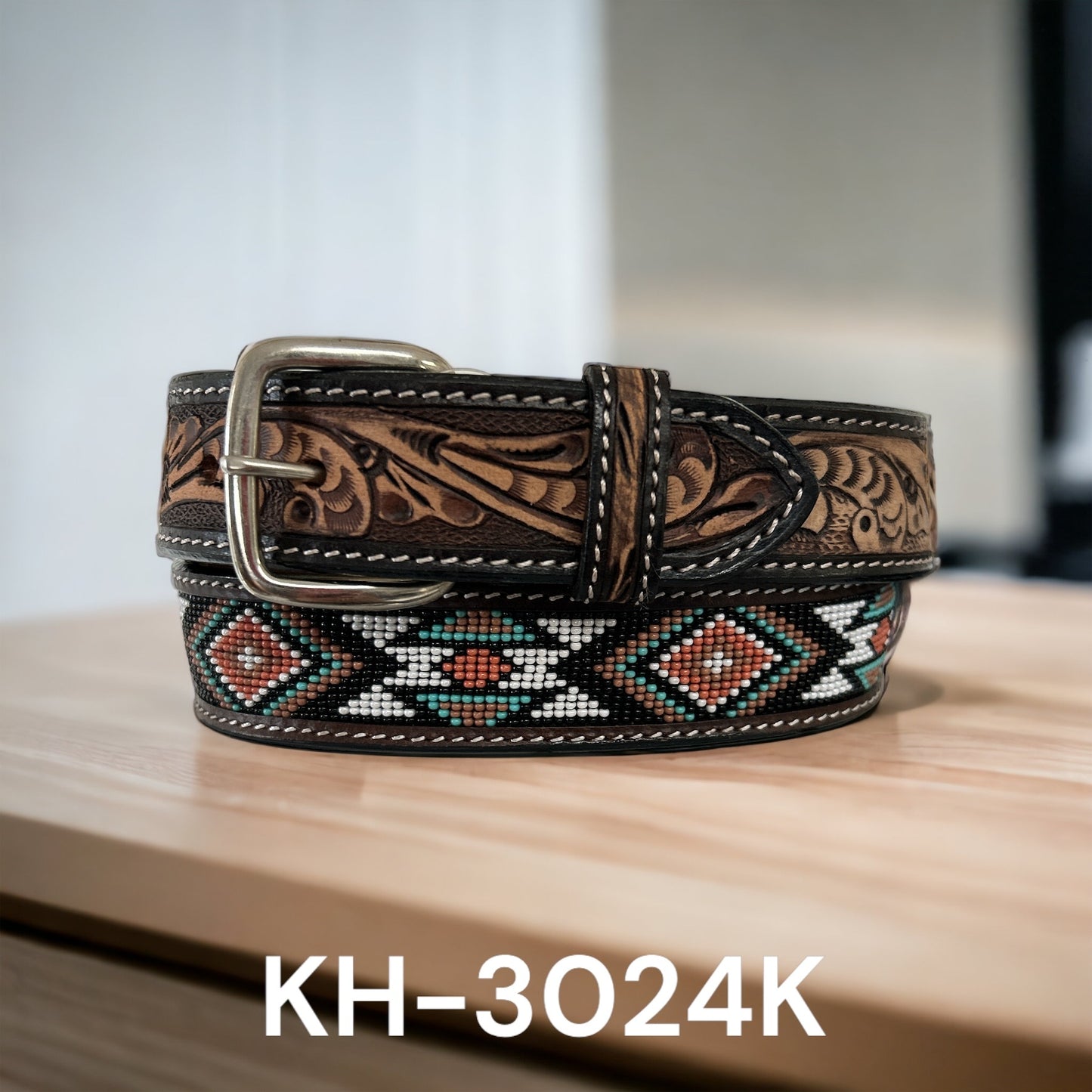 Ranger Belt Co. Kid's Southwestern Beaded Inlay Belt - Pastels