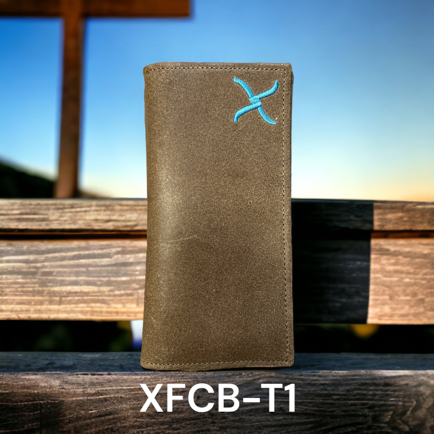 Twisted X Logo Rodeo Wallet - Turquoise X