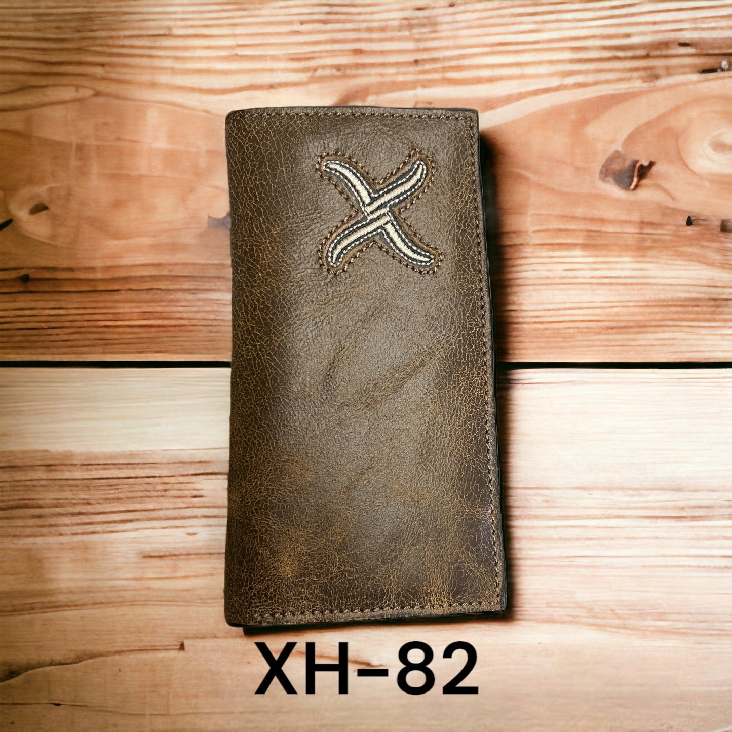 Twisted X Distressed Leather Rodeo Wallet - Cream X