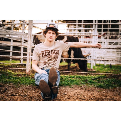 Red Dirt Hat Co. Unisex Rodeo Ready T-Shirt - Heather Tan