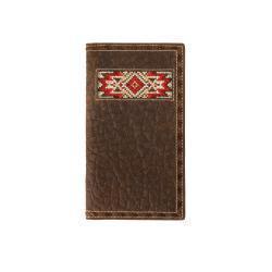 M&F Men's 3D Rodeo Style with  Buck Lace Wallet- Red