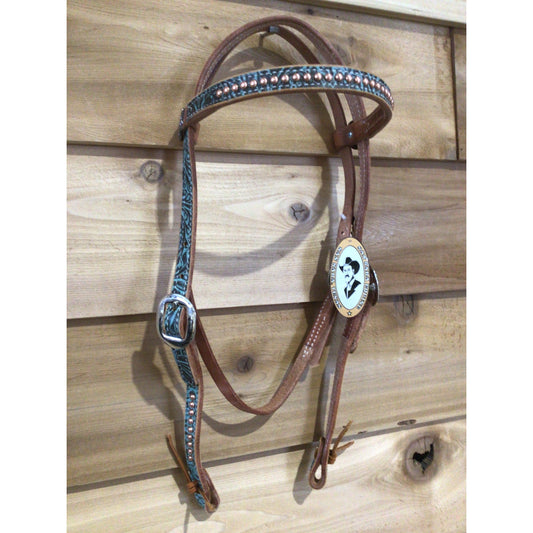 San Saba Floral Browband Headstall