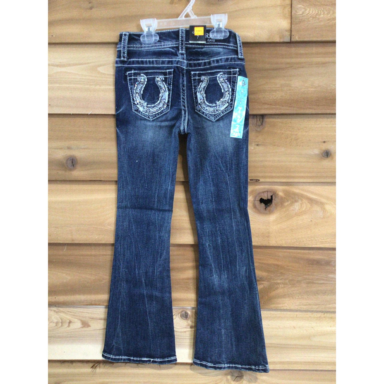 Grace in LA Girl's Horseshoe Detail Western Jeans